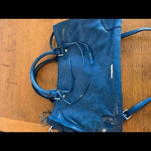 Rebecca Minkoff Regan Satchel Blue Pebble Tote